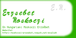erzsebet moskoczi business card